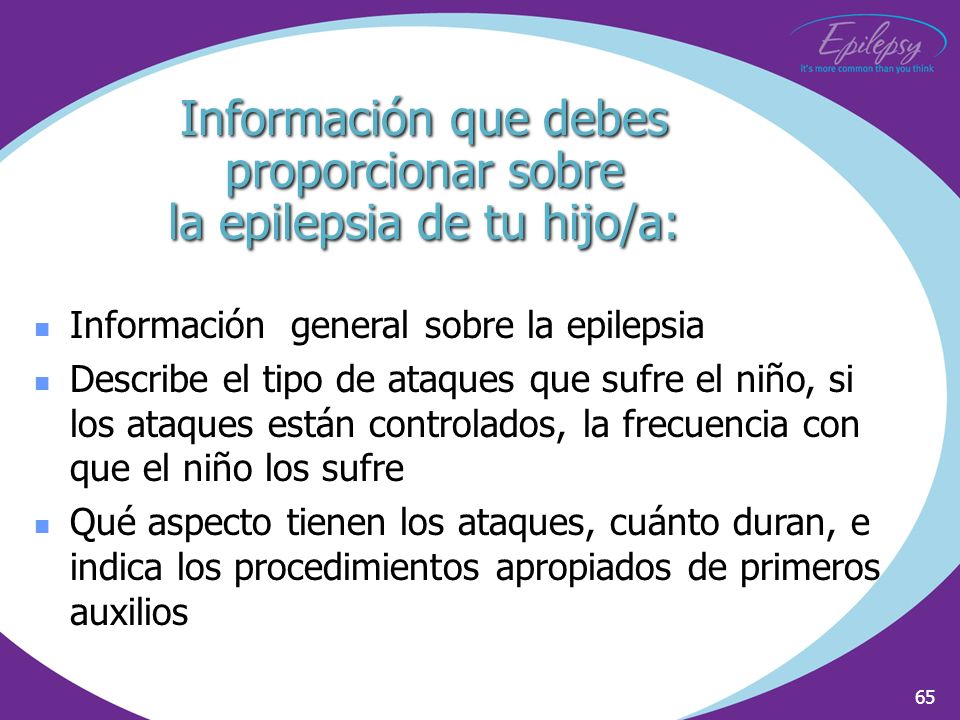 Información que debes proporcionar sobre la epilepsia de tu hijo/a: