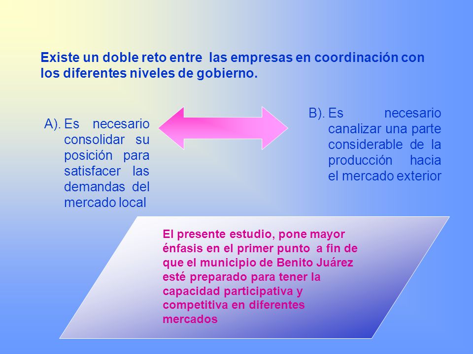 Existe un doble reto entre las empresas en coordinación con los diferentes niveles de gobierno.