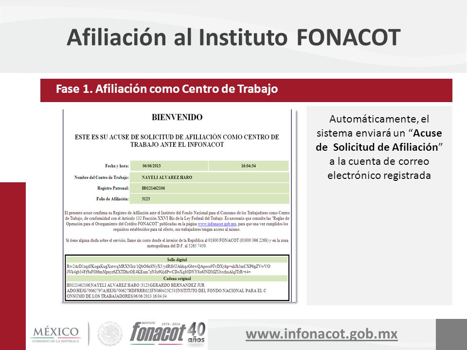 Afiliación al Instituto FONACOT