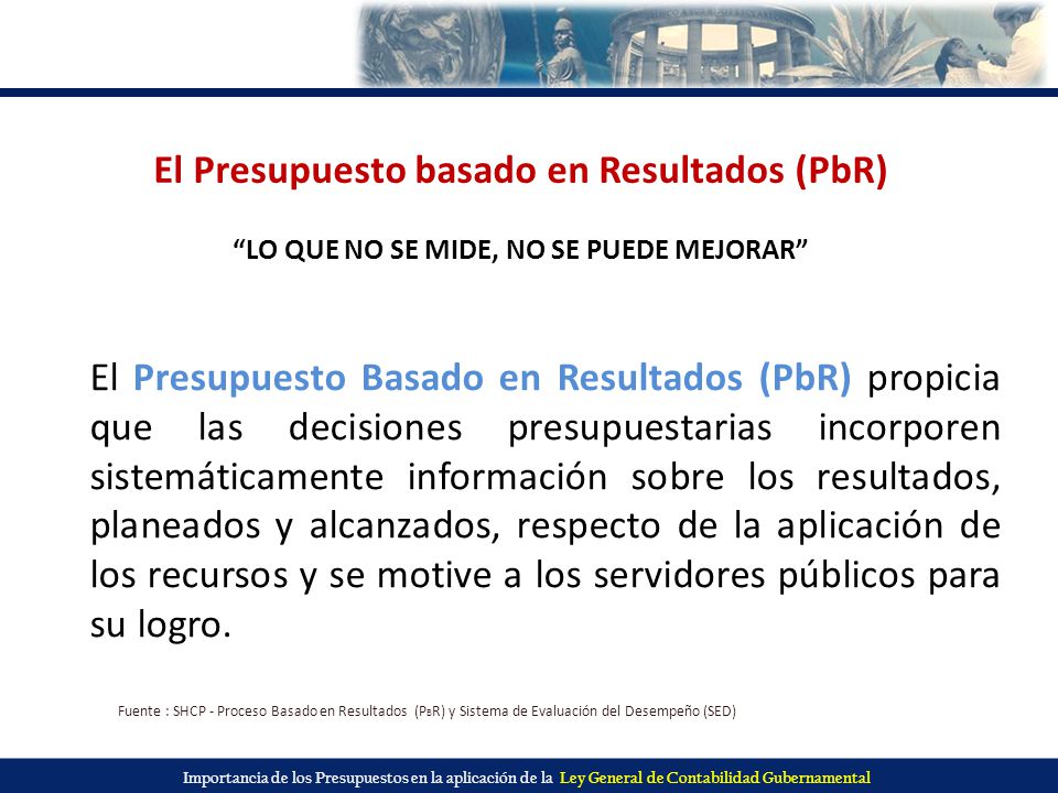 El Presupuesto basado en Resultados (PbR)