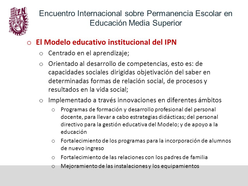 El Modelo educativo institucional del IPN