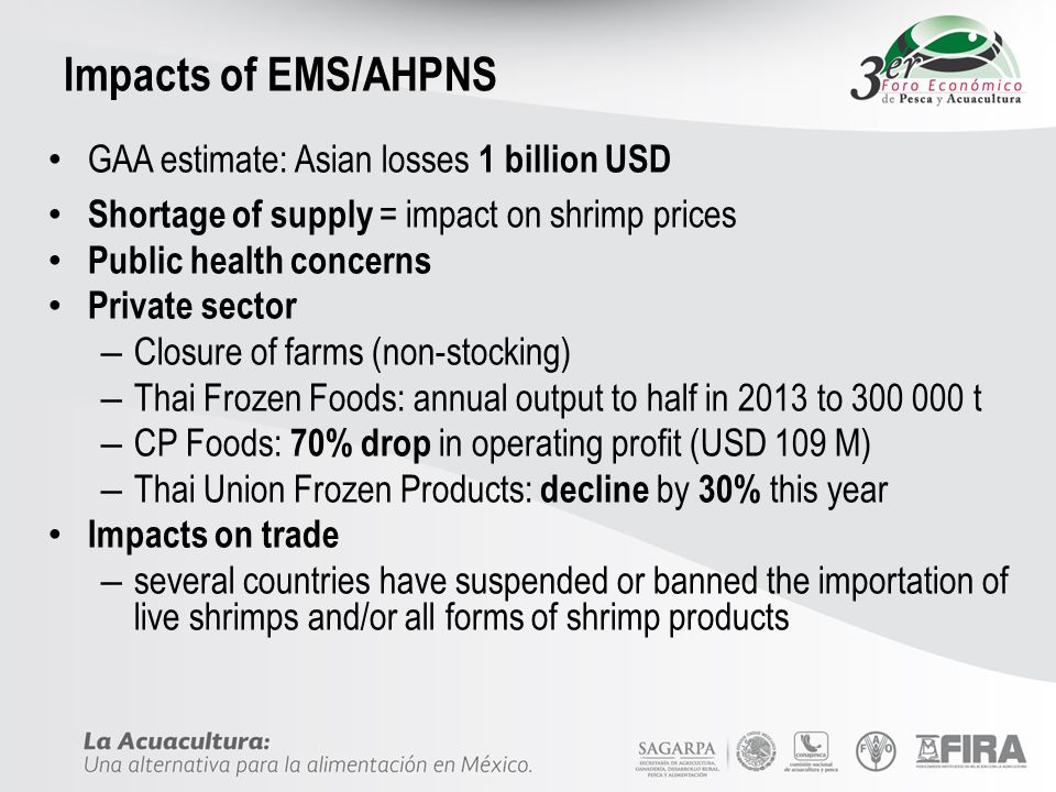 Impacts of EMS/AHPNS GAA estimate: Asian losses 1 billion USD