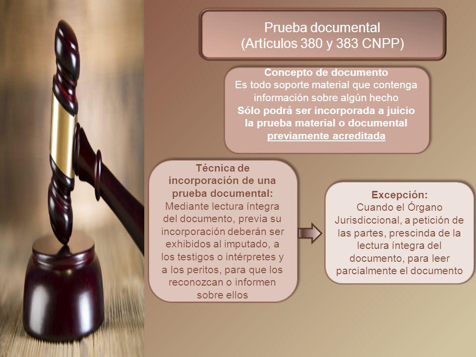 Prueba documental (Artículos 380 y 383 CNPP) Concepto de documento