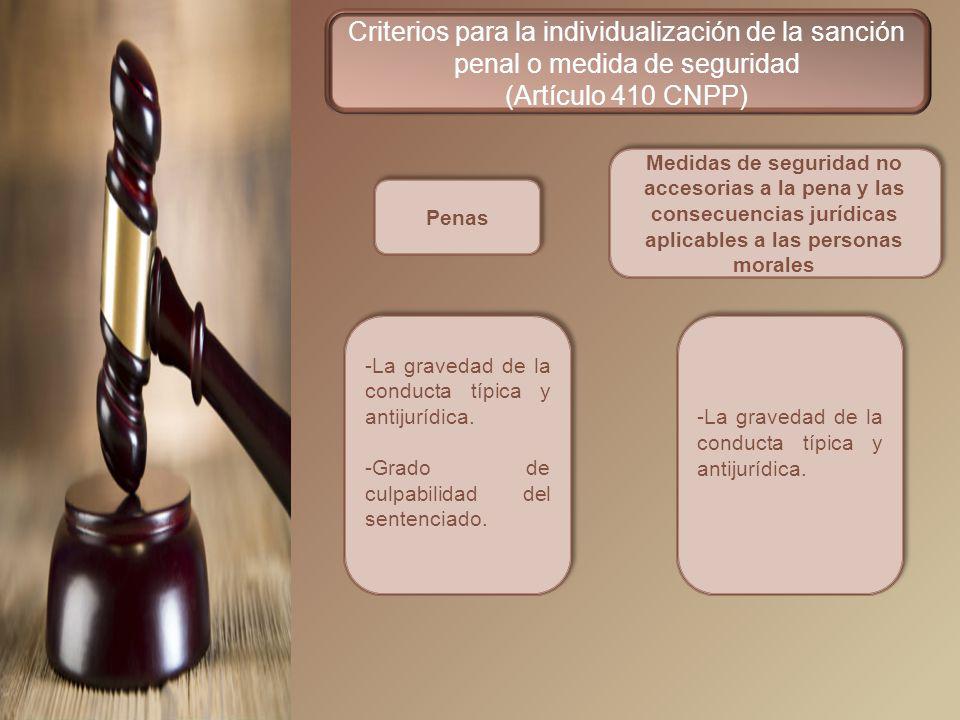 Criterios para la individualización de la sanción penal o medida de seguridad