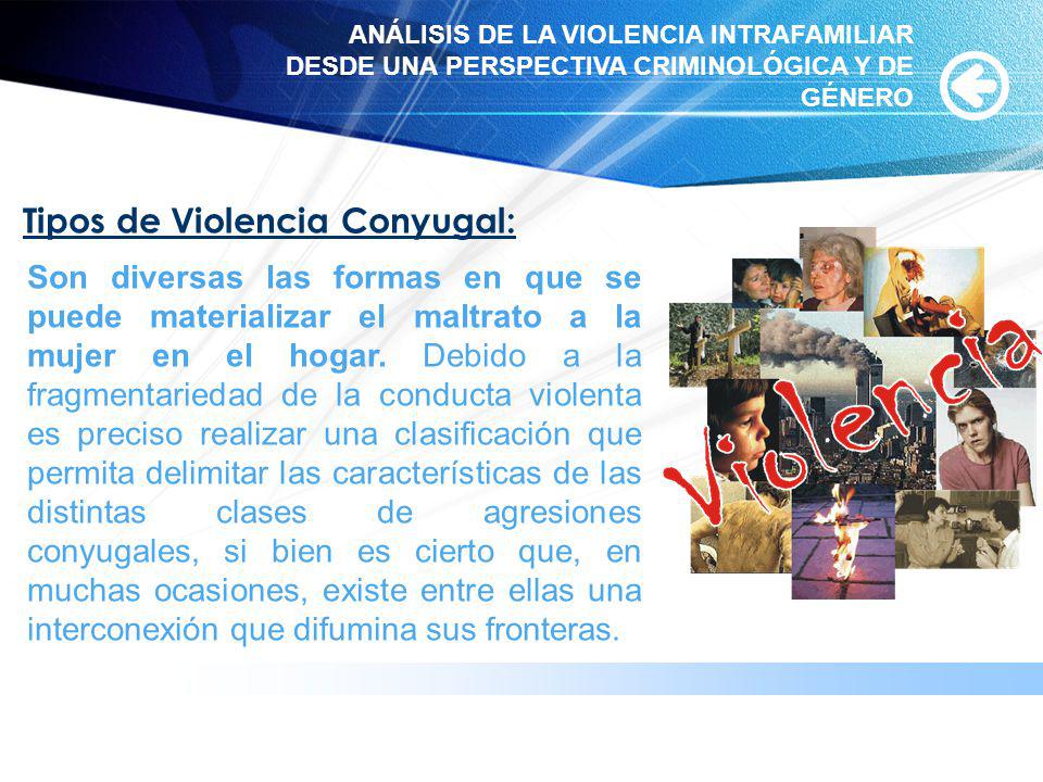 Tipos de Violencia Conyugal: