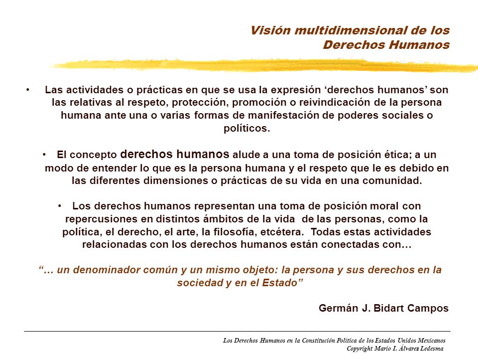 Visión multidimensional de los Derechos Humanos