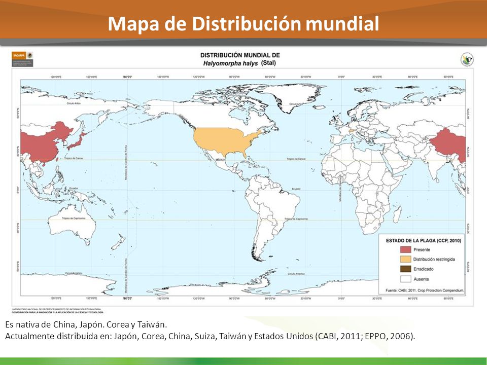Mapa de Distribución mundial