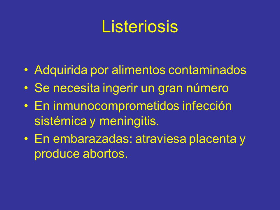 Listeriosis Adquirida por alimentos contaminados