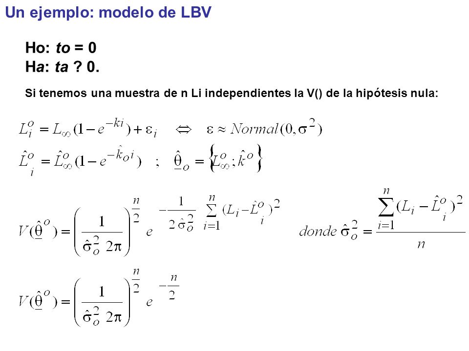 Un ejemplo: modelo de LBV