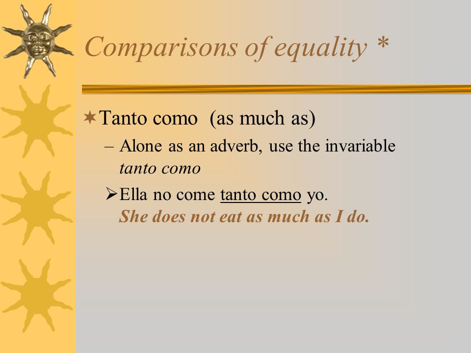Comparisons of equality *