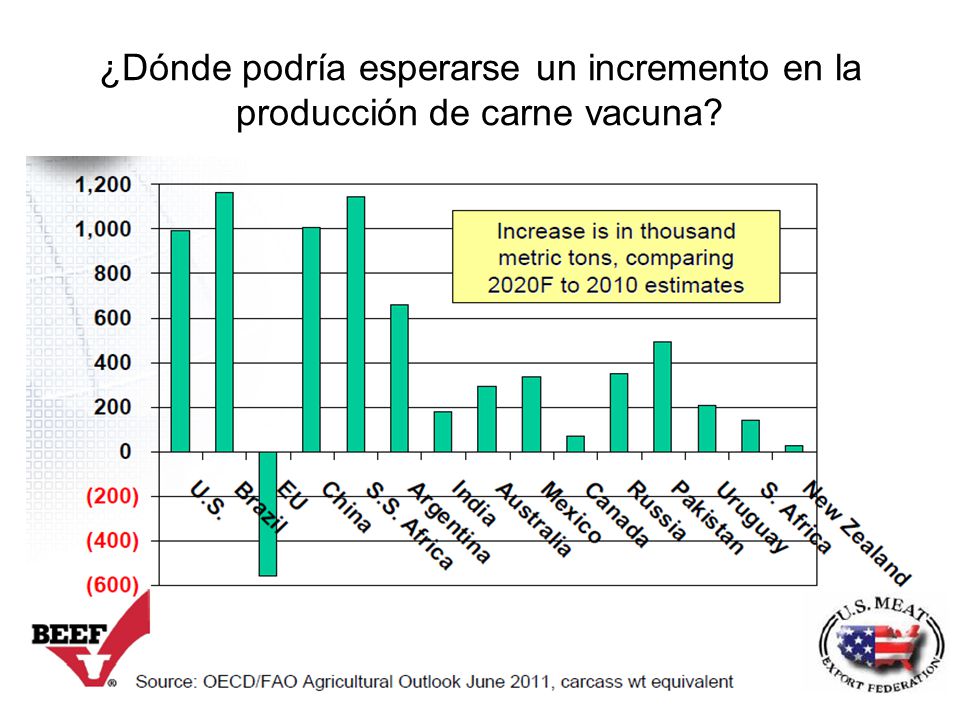 ¿Dónde podría esperarse un incremento en la producción de carne vacuna