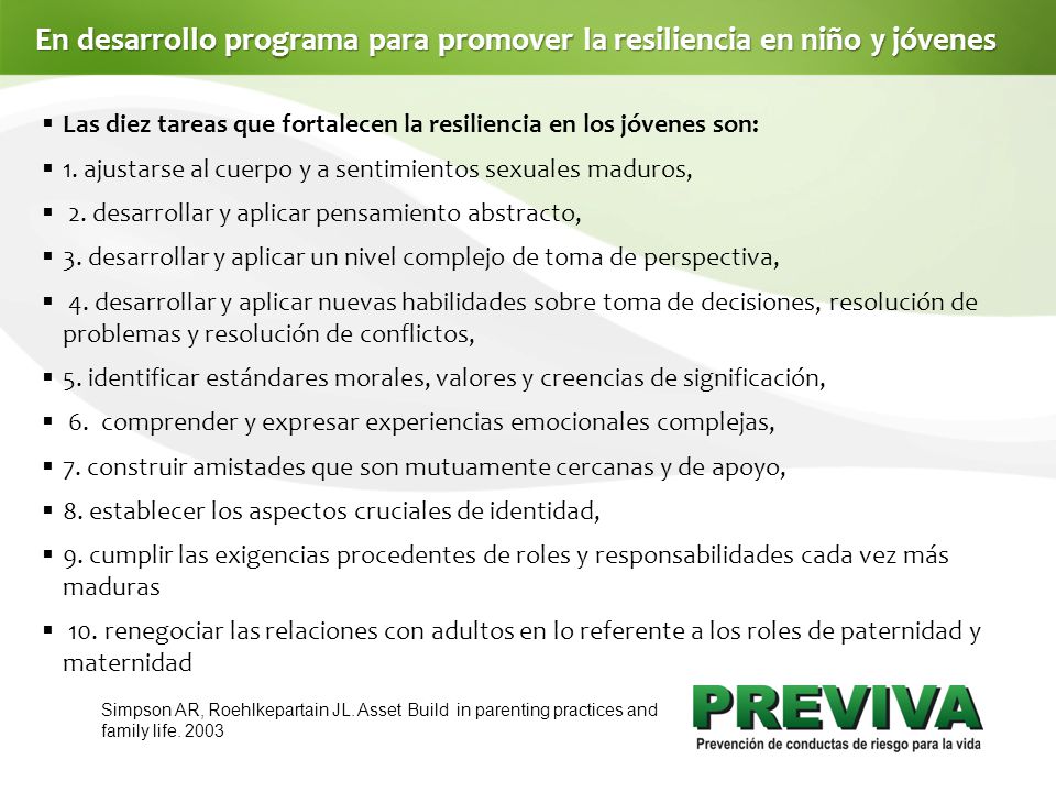 En desarrollo programa para promover la resiliencia en niño y jóvenes
