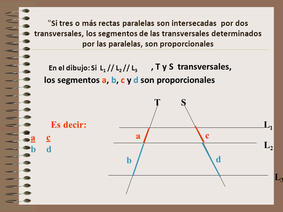 los segmentos a, b, c y d son proporcionales