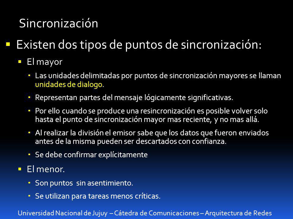 Existen dos tipos de puntos de sincronización: