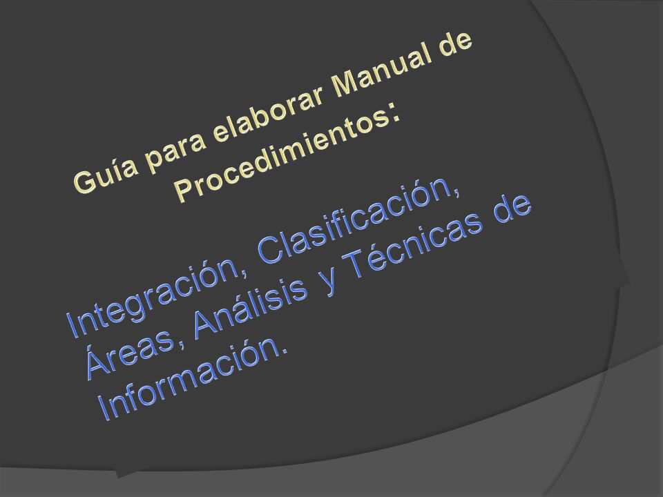 Guía para elaborar Manual de Procedimientos: