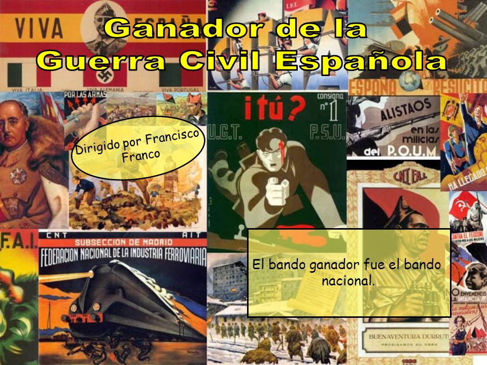 Ganador de la Guerra Civil Española El bando ganador fue el bando