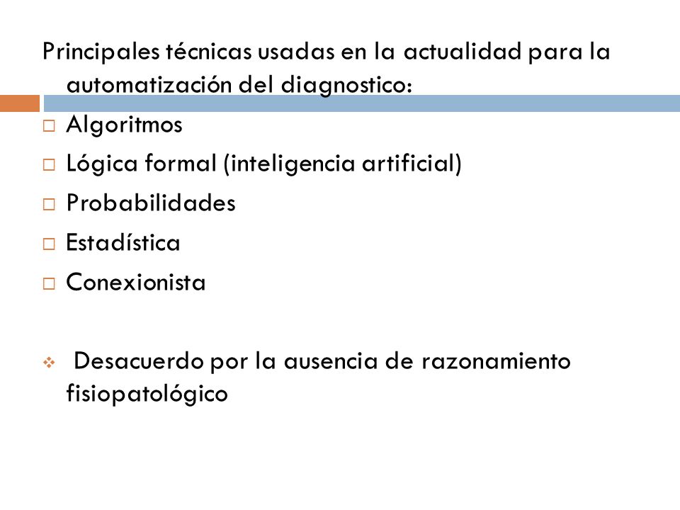 Principales técnicas usadas en la actualidad para la automatización del diagnostico: