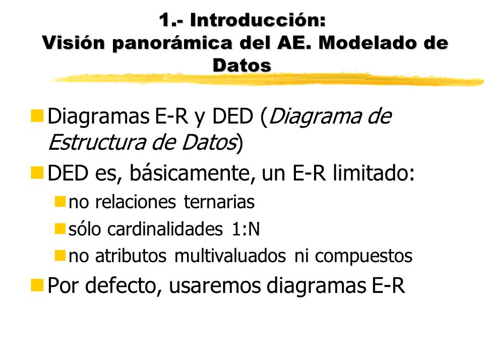 1.- Introducción: Visión panorámica del AE. Modelado de Datos