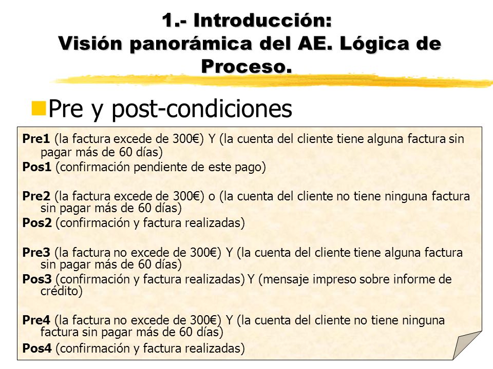 1.- Introducción: Visión panorámica del AE. Lógica de Proceso.
