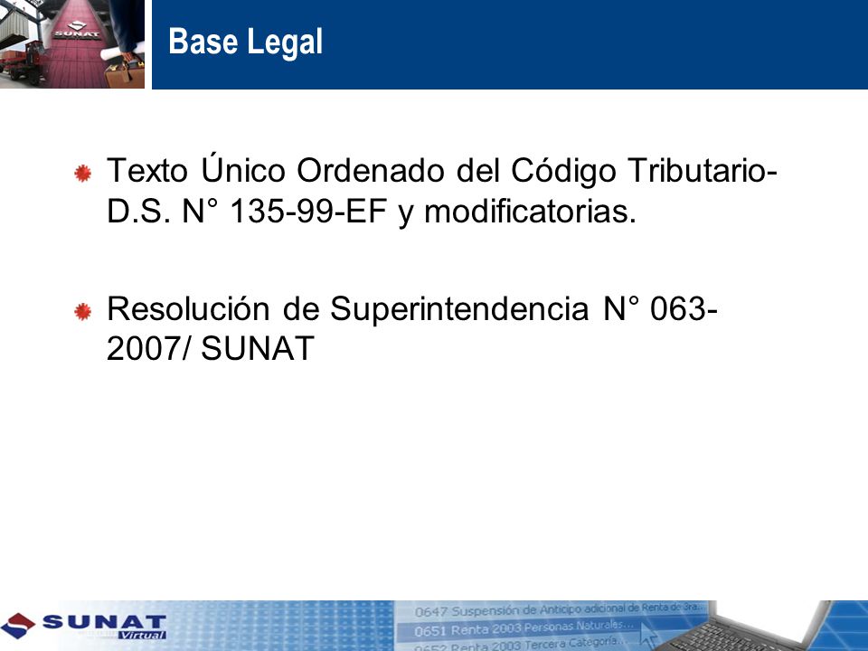 Base Legal Texto Único Ordenado del Código Tributario- D.S.
