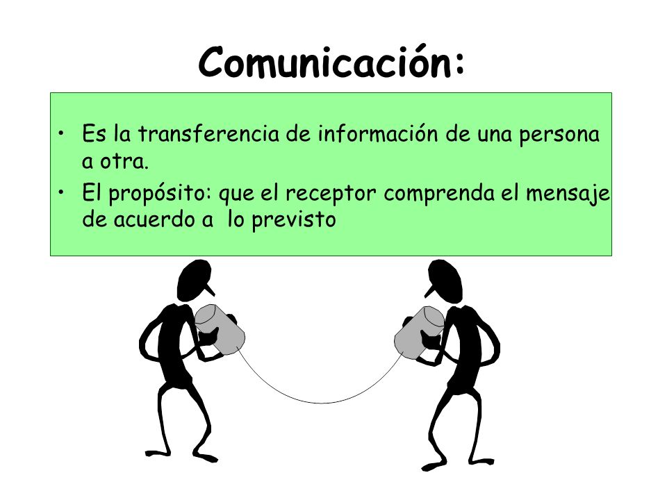 Comunicación: Es la transferencia de información de una persona a otra.