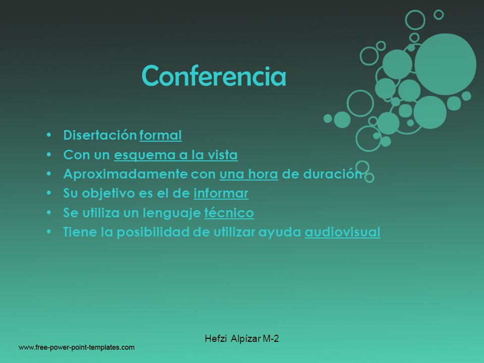 Conferencia Disertación formal Con un esquema a la vista