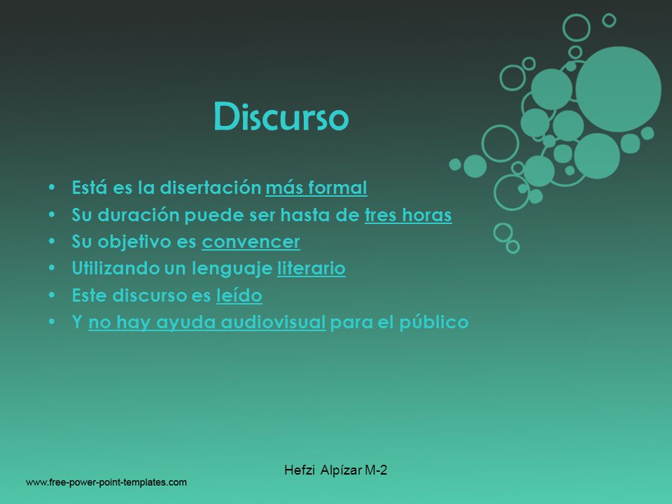 Discurso Está es la disertación más formal
