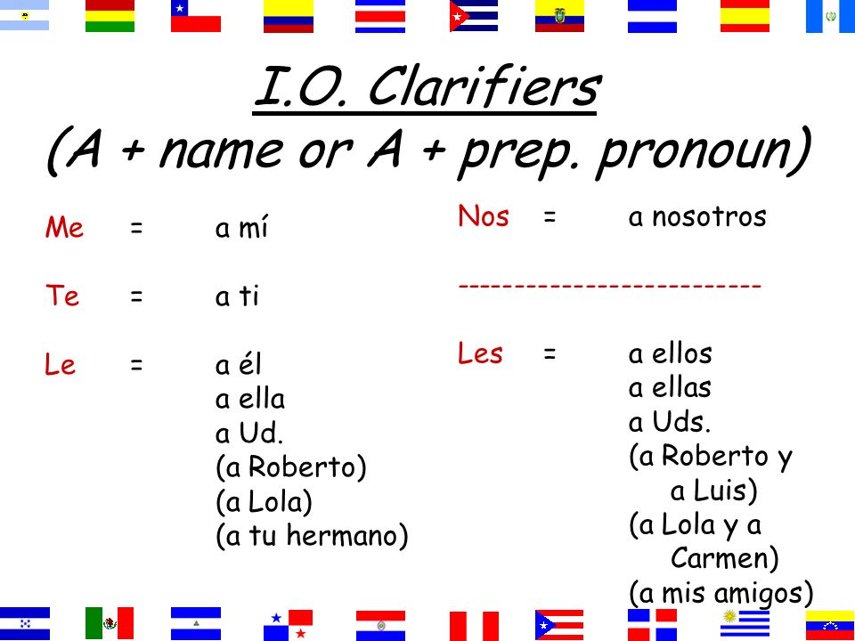 (A + name or A + prep. pronoun)