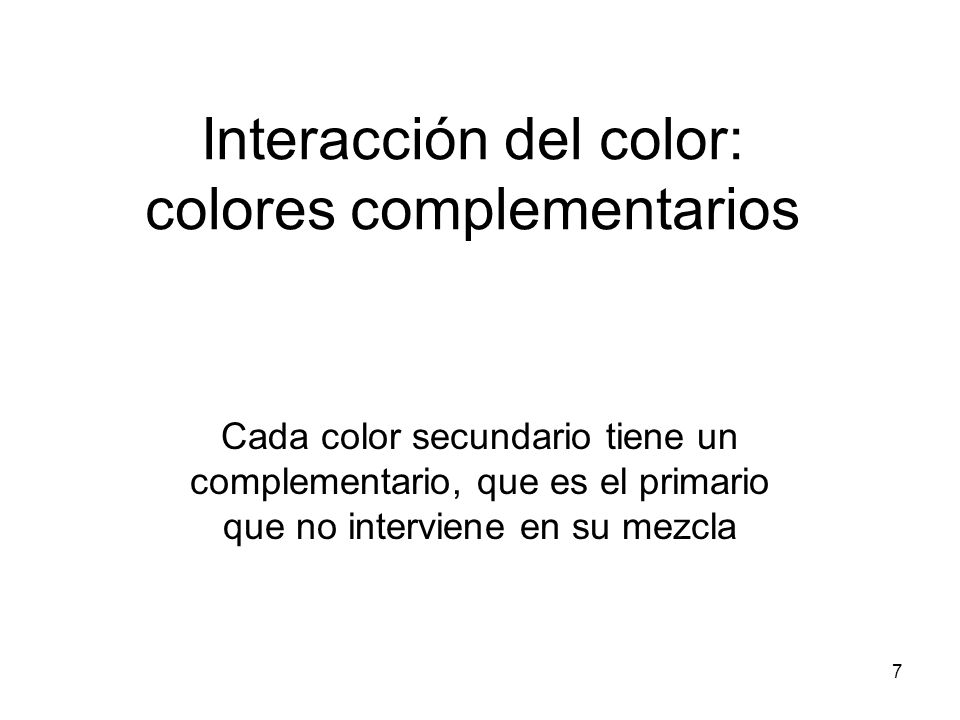 Interacción del color: colores complementarios