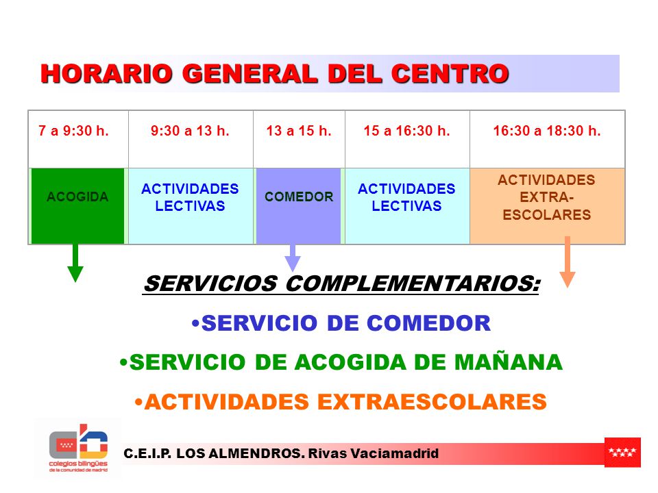 HORARIO GENERAL DEL CENTRO