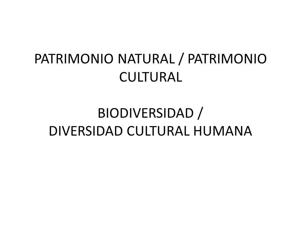 PATRIMONIO NATURAL / PATRIMONIO CULTURAL BIODIVERSIDAD / DIVERSIDAD CULTURAL HUMANA