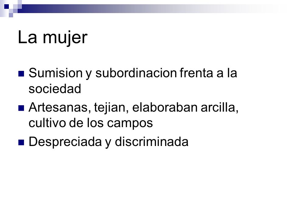 La mujer Sumision y subordinacion frenta a la sociedad