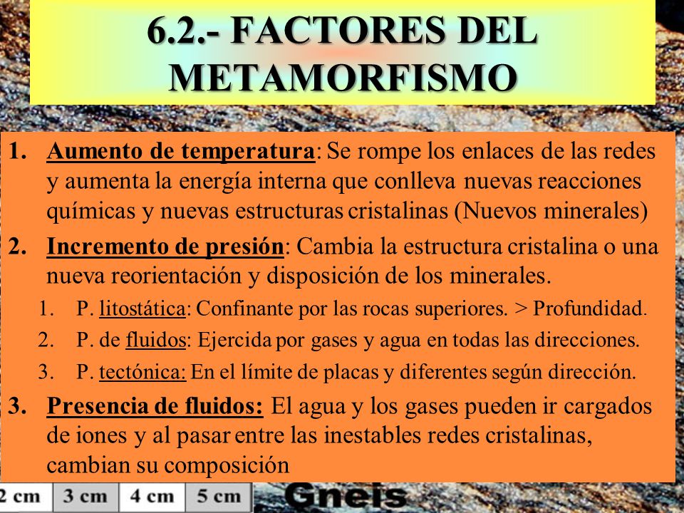 6.2.- FACTORES DEL METAMORFISMO