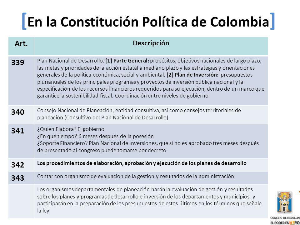 [En la Constitución Política de Colombia]