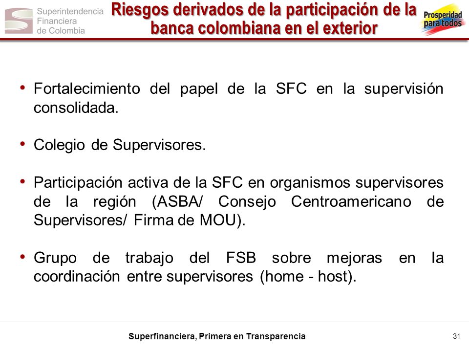 Riesgos derivados de la participación de la banca colombiana en el exterior