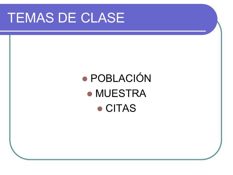 TEMAS DE CLASE POBLACIÓN MUESTRA CITAS