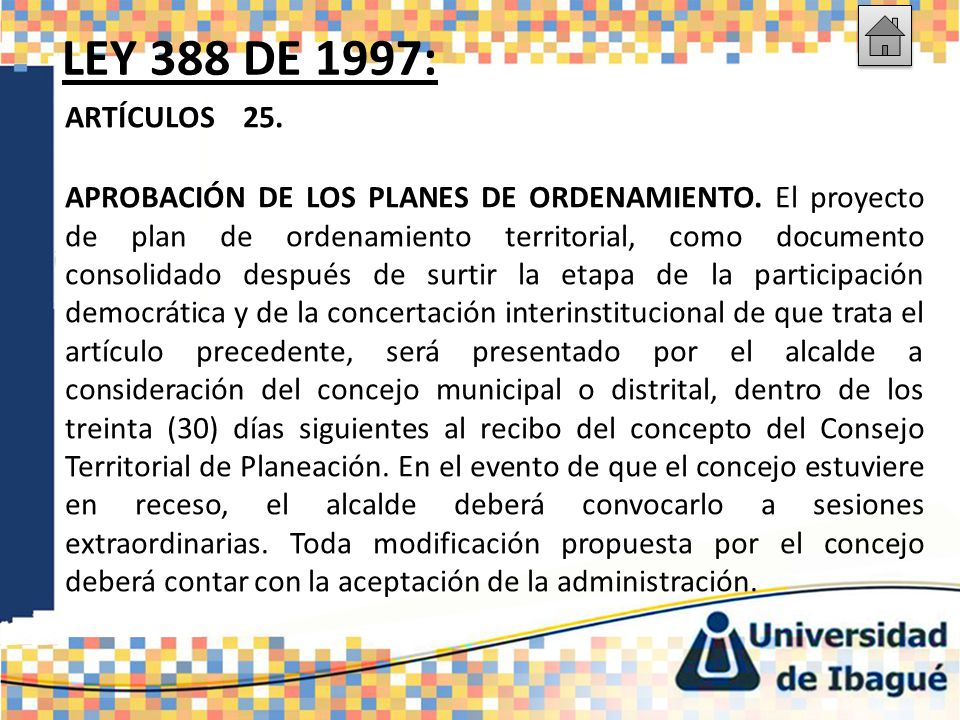 LEY 388 DE 1997: ARTÍCULOS 25.
