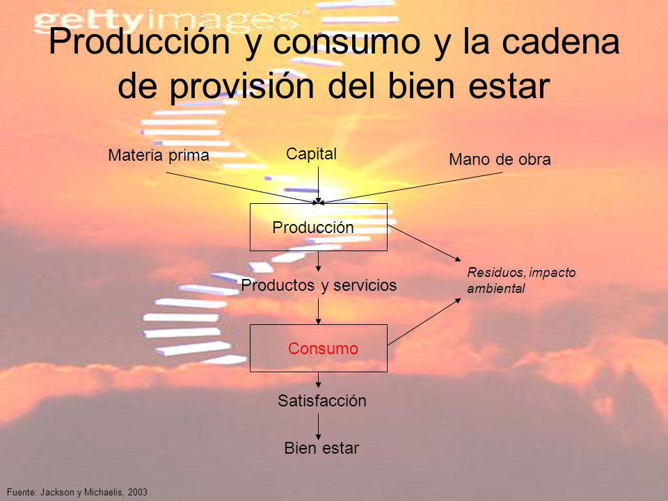 Producción y consumo y la cadena de provisión del bien estar