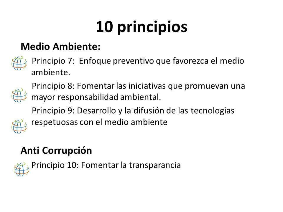10 principios Medio Ambiente: Anti Corrupción