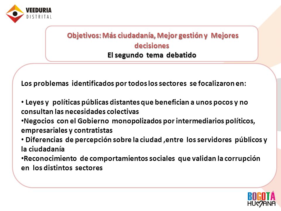 Objetivos: Más ciudadanía, Mejor gestión y Mejores decisiones