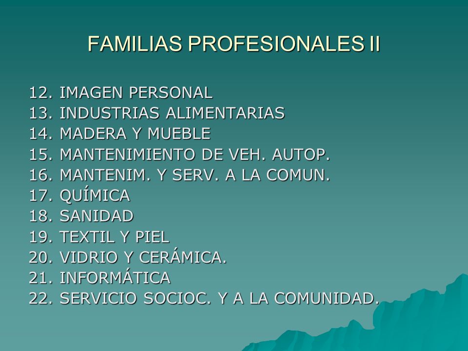 FAMILIAS PROFESIONALES II