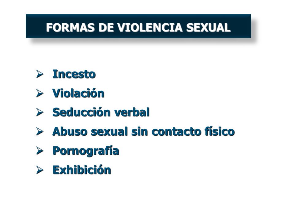 FORMAS DE VIOLENCIA SEXUAL