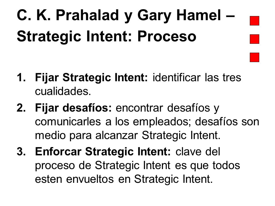 C. K. Prahalad y Gary Hamel – Strategic Intent: Proceso