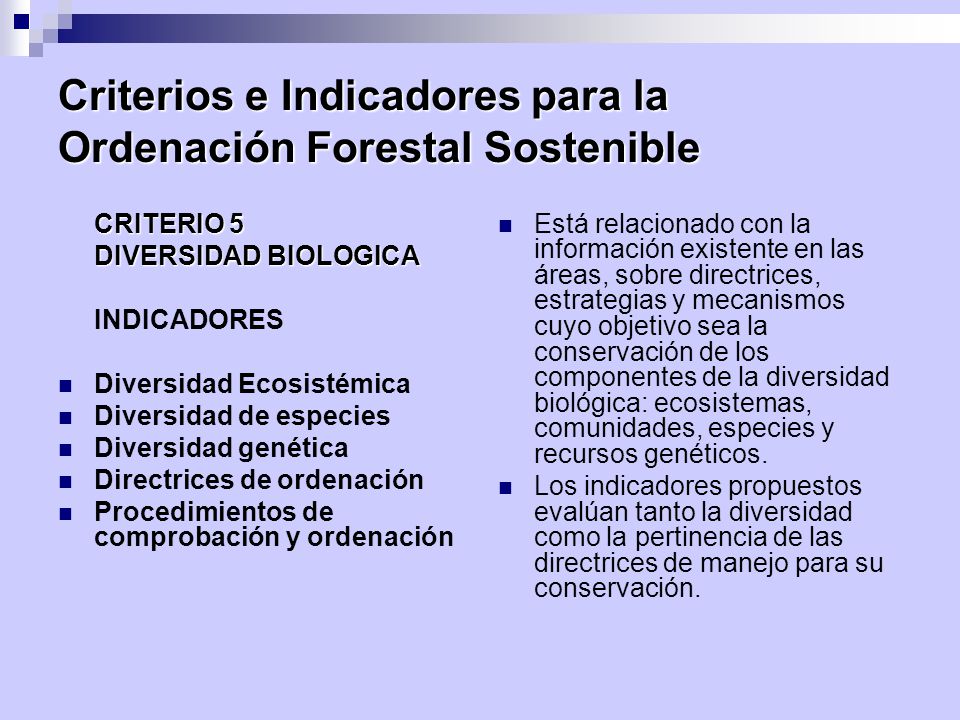 Criterios e Indicadores para la Ordenación Forestal Sostenible