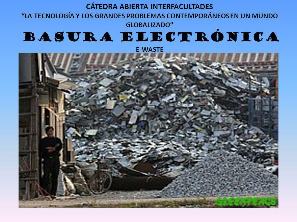 CÁTEDRA ABIERTA INTERFACULTADES LA TECNOLOGÍA Y LOS GRANDES PROBLEMAS CONTEMPORÁNEOS EN UN MUNDO GLOBALIZADO BASURA ELECTRÓNICA E-WASTE