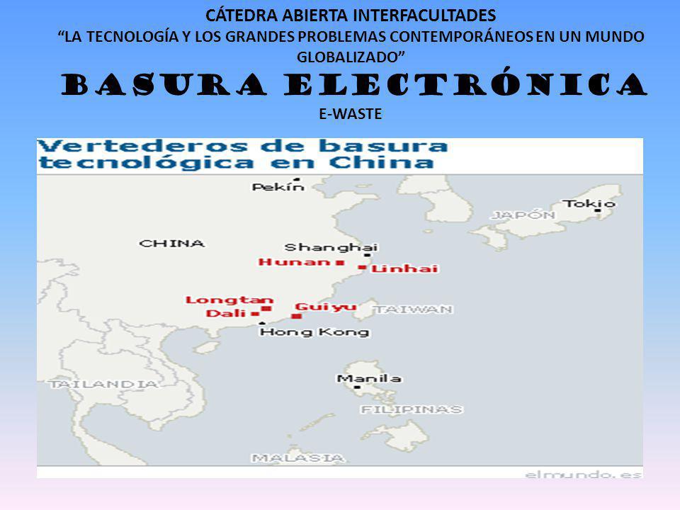 CÁTEDRA ABIERTA INTERFACULTADES LA TECNOLOGÍA Y LOS GRANDES PROBLEMAS CONTEMPORÁNEOS EN UN MUNDO GLOBALIZADO BASURA ELECTRÓNICA E-WASTE