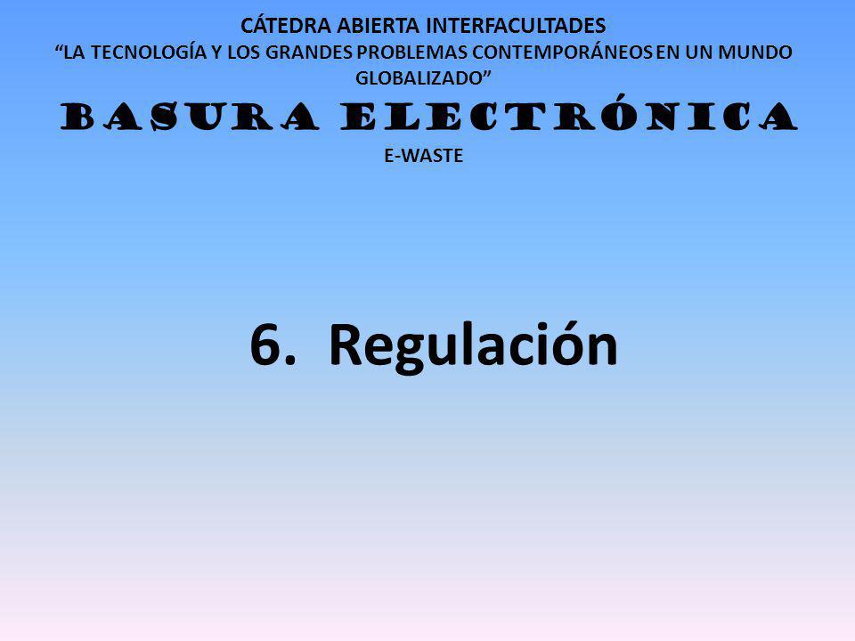 CÁTEDRA ABIERTA INTERFACULTADES LA TECNOLOGÍA Y LOS GRANDES PROBLEMAS CONTEMPORÁNEOS EN UN MUNDO GLOBALIZADO BASURA ELECTRÓNICA E-WASTE