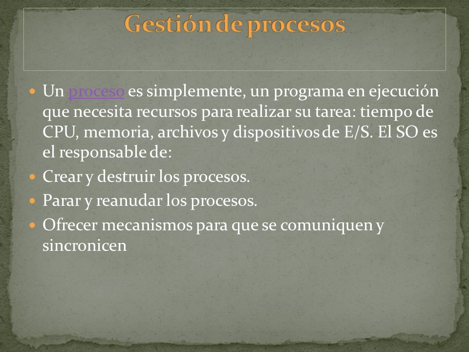 Gestión de procesos