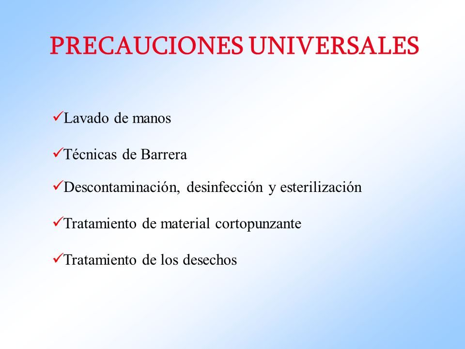 PRECAUCIONES UNIVERSALES