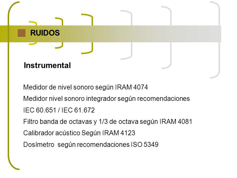 RUIDOS Instrumental Medidor de nivel sonoro según IRAM 4074
